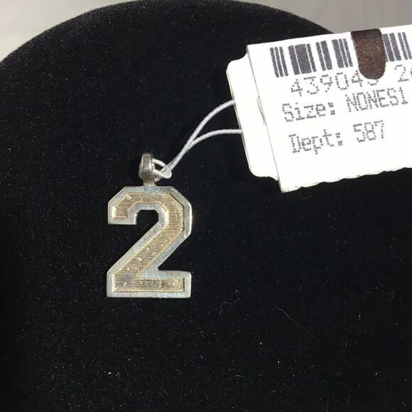 Sterling Silver/Gold Raised Edge Number Charm (E2) - Picture 1 of 3